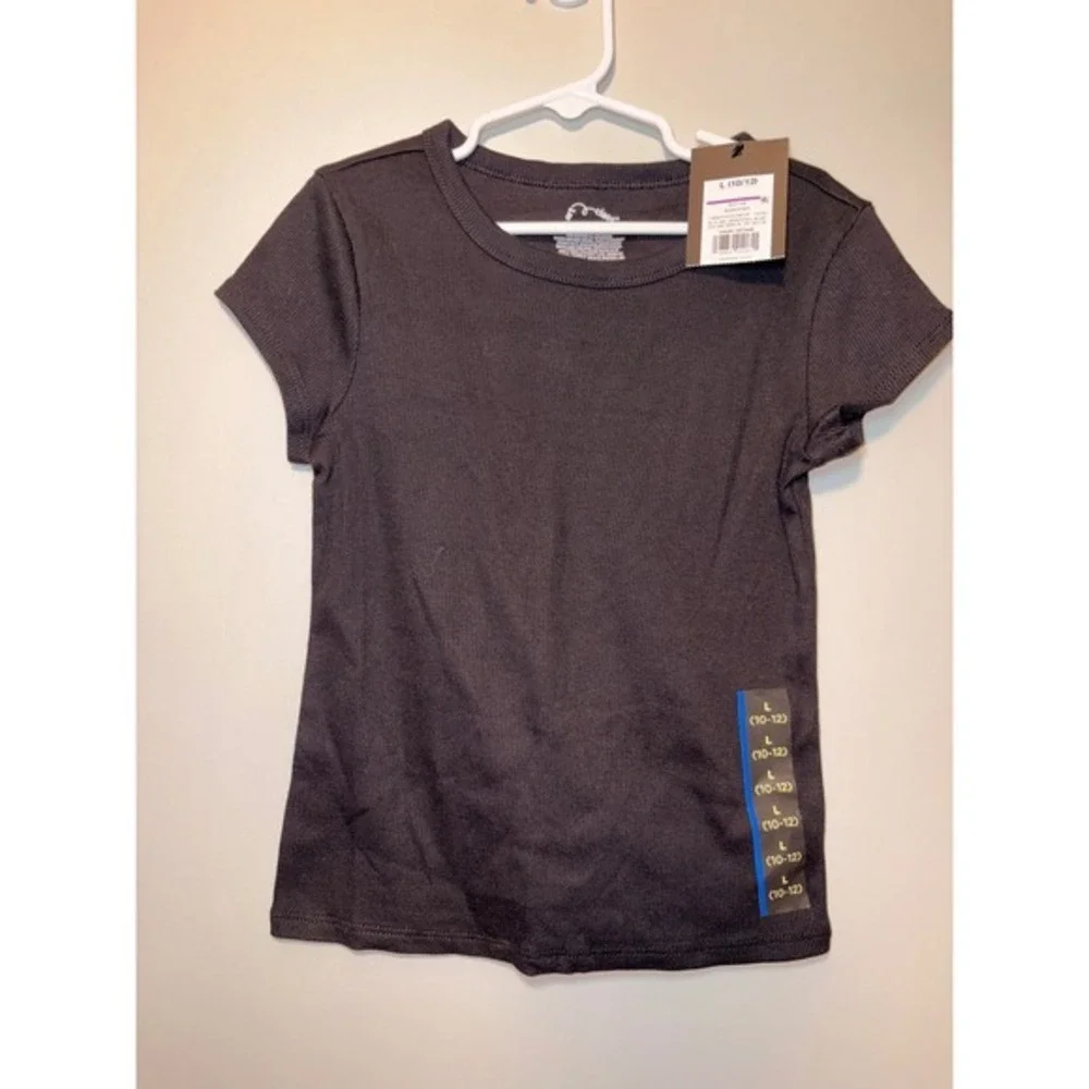 Art‎ Class Girls Ribbed Short Sleeve T-Shirt Black Size L 10-12 New With Tags
